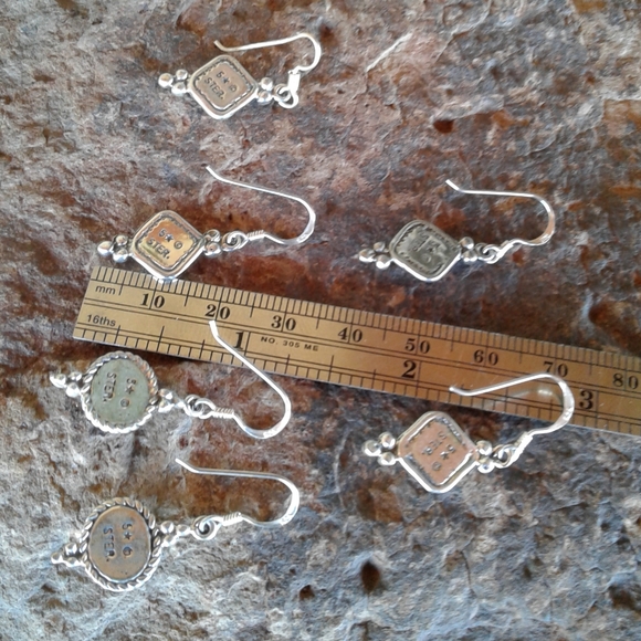 Sterling Silver Set of 3 GEMSTONE Earrings SET - Picture 7 of 9